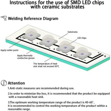 3535 380-385nm Mor 1W 120 Derece Power Led Top Başlıklı - 3