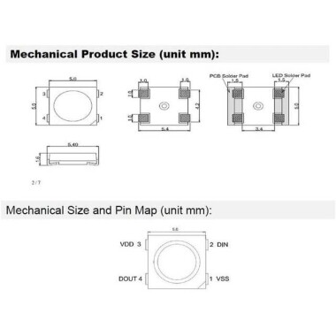 3535 5V 4 Pin WS2812B RGB SMD Led - 4