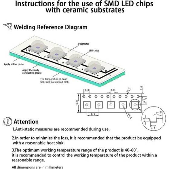 3535 Sarı 3W 120 Derece Power Led Top Başlıklı - 5