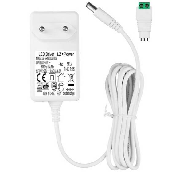 36W 12V 3A Süper İnce Plastik Kasa Led Özel Kablolu Güç Kaynağı - 4