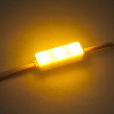 3'lü Mercekli Mini Modül Led - Sarı 12V 0.5W - 2