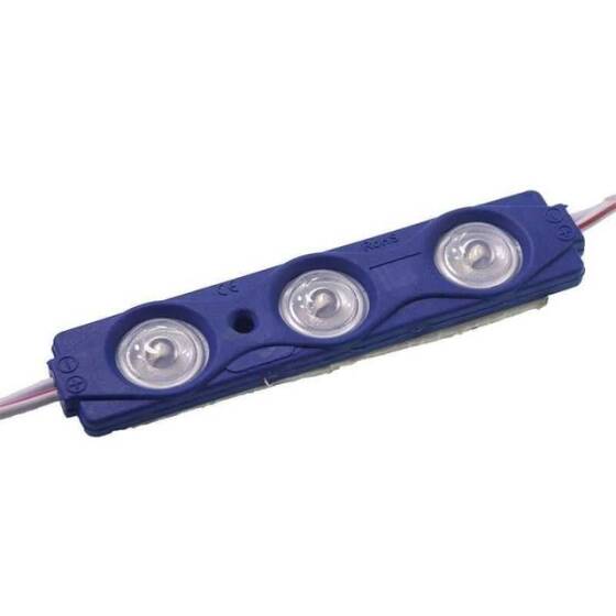 3'lü Mercekli Modül Led - Mavi 12V 1.2W - 1