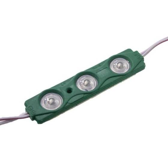 3'lü Mercekli Modül Led - Yeşil 12V 1.2W - 1