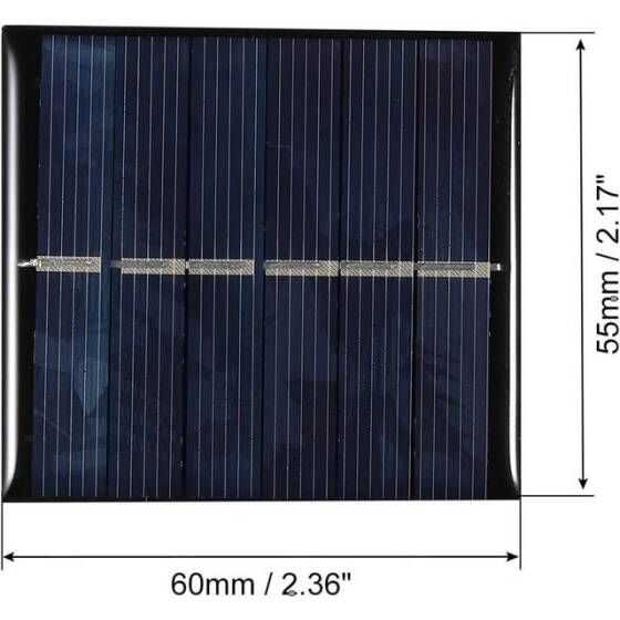 3V 150MA Günel Paneli - Solar Panel - Güneş Pili 15cm Kablolu 60x55mm - 2