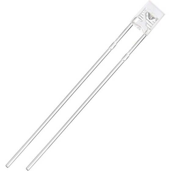 3V 20mA 234 Şeffaf Yeşil Dikdörtgen Led 18mm Bacak Uzunluğu - 2