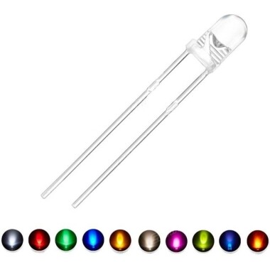 3V 20mA 2mm Beyaz Emzik Led 28mm Bacak Uzunluğu - 1