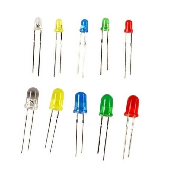 3V 20mA 3mm Şeffaf Mor Led 18mm Bacak Uzunluğu - 2