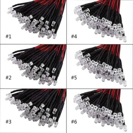 3V 20mA 3mm Şeffaf RGB Yavaş Flaşör Led 28mm Bacak Uzunluğu - 2