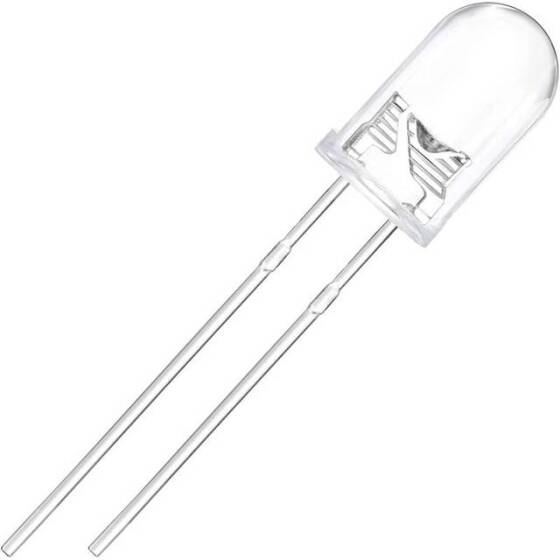 3V 20mA 5mm Şeffaf Mavi Mantar Led 28mm Bacak Uzunluğu - 2
