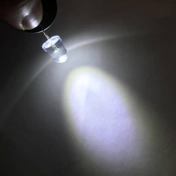3V 20mA 8mm Beyaz Led 18mm Bacaklı - 3
