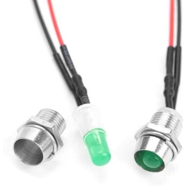 3V 20mA 8mm Şeffaf Yeşil Led 28mm Bacaklı - 2