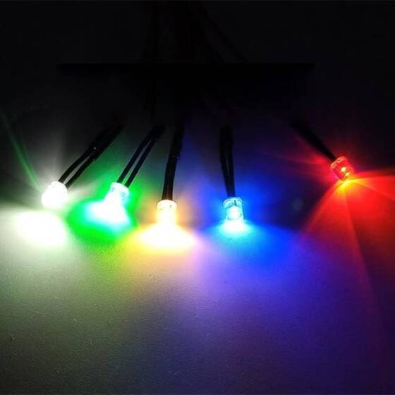 3V 5mm Şeffaf Yeşil LED 20cm Kablolu - 4