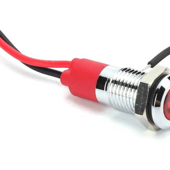 3V 8mm Şeffaf Mor LED 20cm Kablolu - 3