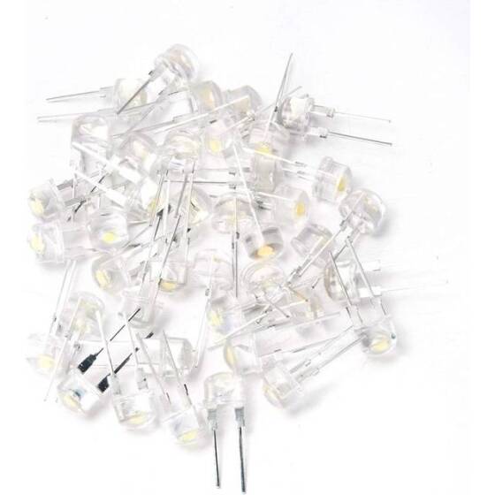 3V 8mm Şeffaf RGB Yavaş Flaşör LED 20cm Kablolu - 5