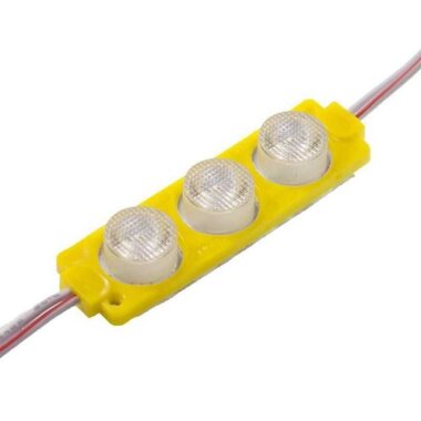 3W Mercekli Modül 3'lü Led - Sarı 12V - 1