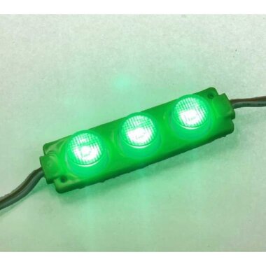 3W Mercekli Modül 3'lü Led - Yeşil 12V - 2