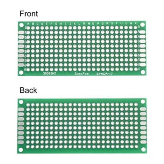 3x7cm Çift Yüzlü Delikli Pertinaks - Prototip PCB - 2