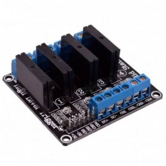 4 Kanal 24V Röle Modülü Solid State Yüksek Seviye SSR DC Kontrolü 250V 2A Dirençli Sigortalı - 3