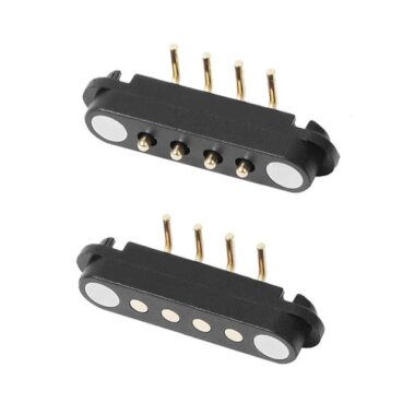 4 Pin 2.54mm 90C Pogo Pin Manyetik Konnektör Takımı - 1