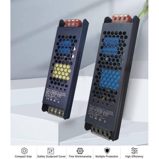 400W 12V 33.3A Ultra İnce Led Fansız Özel Güç Kaynağı - 2
