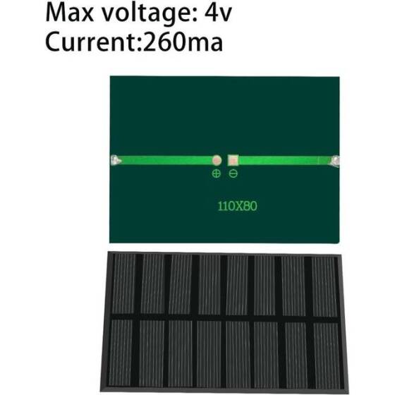 4V 60MA Günel Paneli - Solar Panel - Güneş Pili 15cm Kablolu 55x55mm - 2