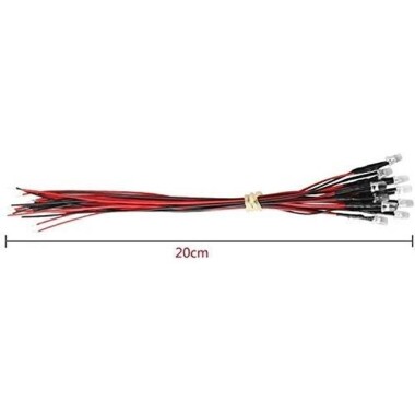 5-9V 3mm Mavi LED 20cm Kablolu - 4