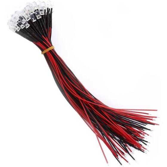 5-9V 5mm Mavi LED 20cm Kablolu - 1
