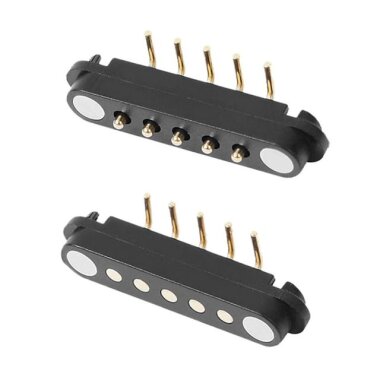 5 Pin 2.54mm 90C Pogo Pin Manyetik Konnektör Takımı - 1