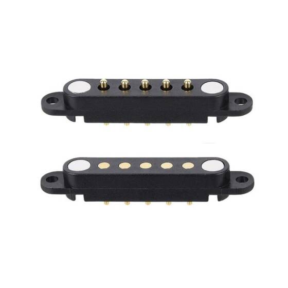 5 Pin 2.54mm Pogo Pin Manyetik Konnektör Takımı - Kulaklı - 1