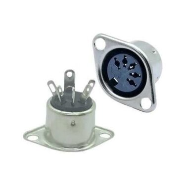 5 Pin Dişi DIN Konnektör - Flanşlı Panel Tipi - Görsu Elektronik