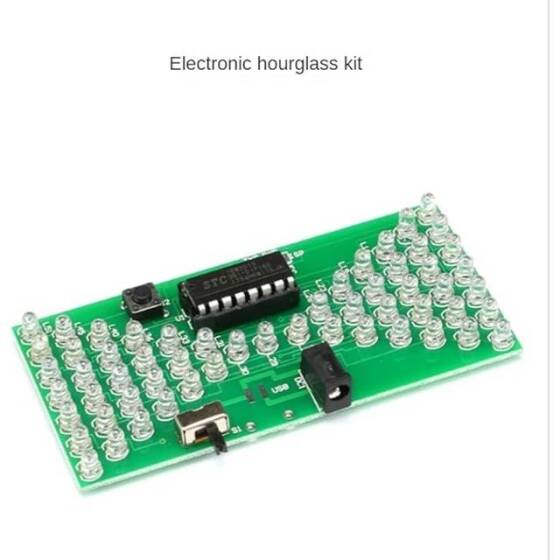5 V Elektronik Kum Saati DIY Kiti Komik Elektrik Üretim Kiti Hassas 57 Kırmızı Led Lambalar Çift Katmanlı PCB Kartı 84x40mm - 5