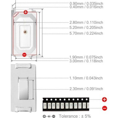 5730 (5630) 0.2W SMD LED Sarı - 2