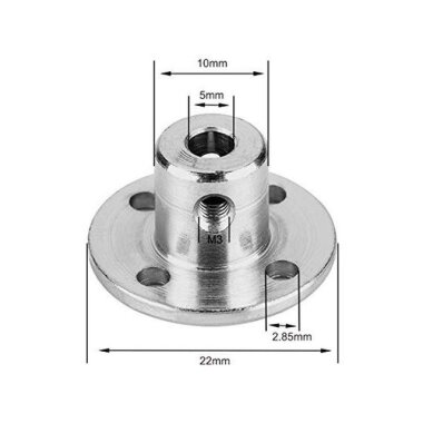 5mm Motor Bağlantı Aparatı - Alüminyum Göbek - 2