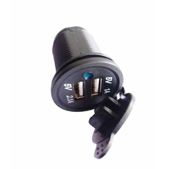 5V 2.1A Su Geçirmez Çift USB Şarj Cep Telefonu Şarj Cihazı - 2