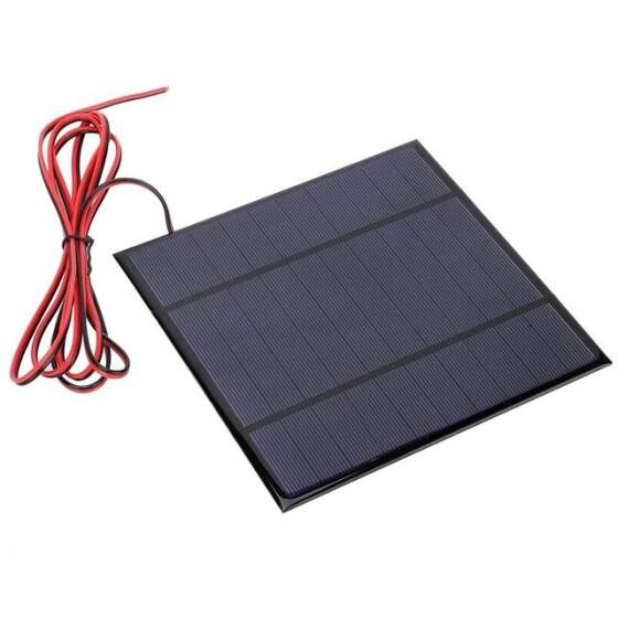 5V 840MA Günel Paneli - Solar Panel - Güneş Pili 15cm Kablolu 165x165mm - 1
