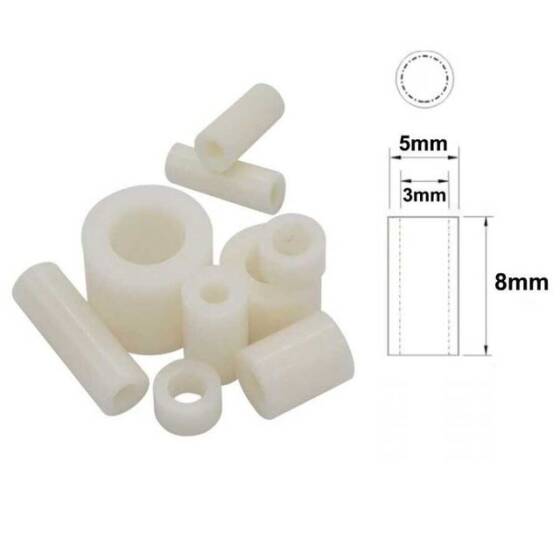 5x8mm Led Distans (Standoff) - Beyaz - 1