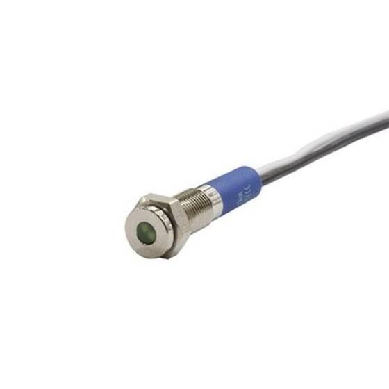 6mm 24v Yeşil Led Metal Kablolu Sinyal Lambası IP67 GQ6T-G - 1