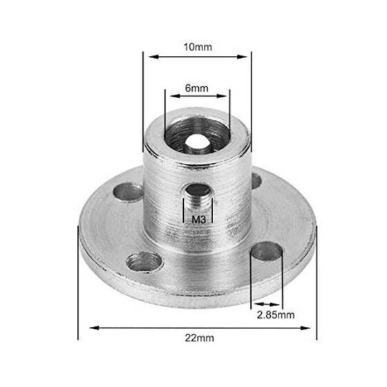6mm Motor Bağlantı Aparatı - Alüminyum Göbek - 2