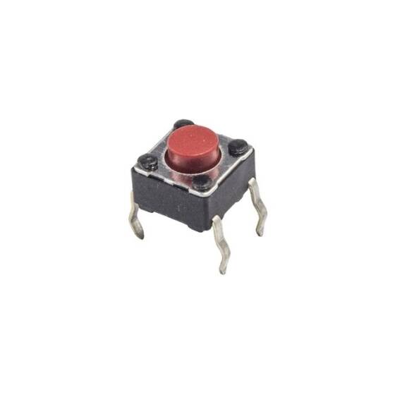 6x6x5mm 4 Pinli Kırmızı Push Buton - Tact Switch - 1