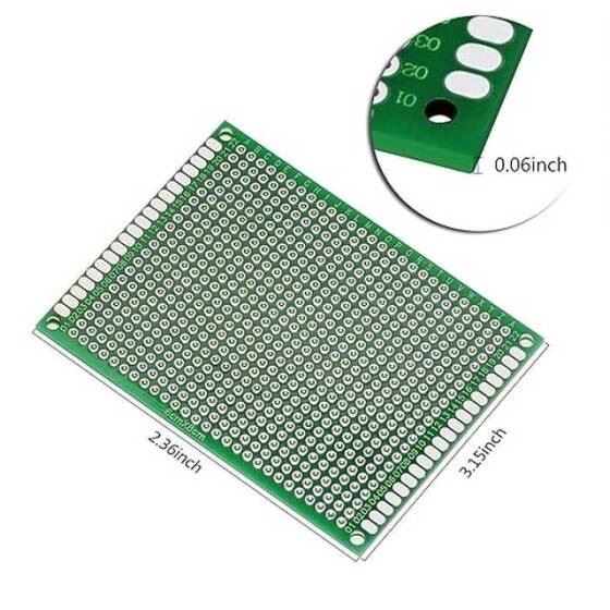 6x8cm Çift Yüzlü Delikli Pertinaks - Prototip PCB - 4