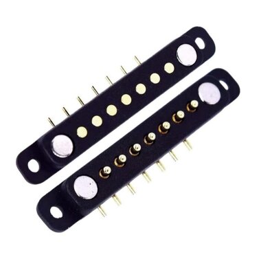 7 Pin 2.54mm 90C Pogo Pin Manyetik Konnektör Takımı - Kulaklı - 1