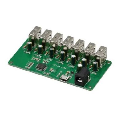 7 Port 2.0 USB Çoklayıcı - 7x5V Voltaj Dağıtım Kartı - 1