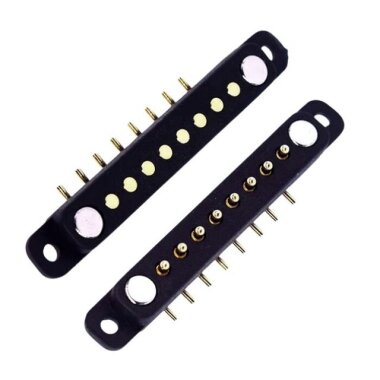 8 Pin 2.54mm 90C Pogo Pin Manyetik Konnektör Takımı - Kulaklı - 1