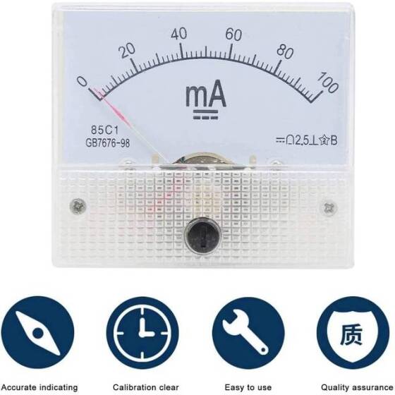 85C1-A DC Pointer Ampermetre DC 0-1A - 4
