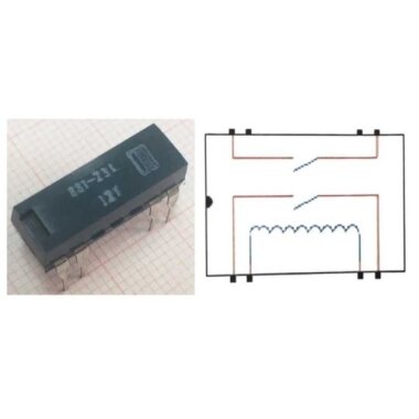881-231-12V Reed Röle Çift Kontak N/O 12VDC 0.5A - 2