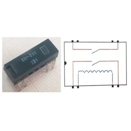 881-231-12V Reed Röle Çift Kontak N/O 12VDC 0.5A - 2