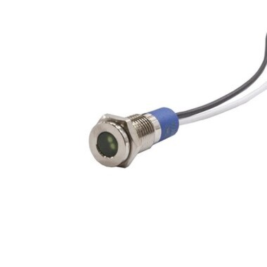 8mm 24v Yeşil Led Metal Kablolu Sinyal Lambası IP67 GQ8T-G - 1