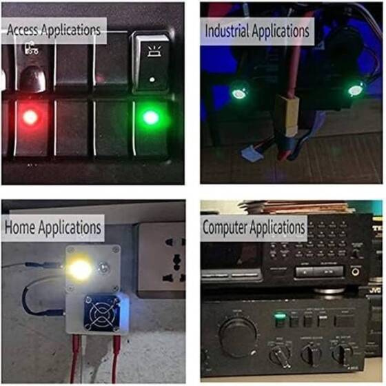 8mm 3-9V Kırmızı LED Metal Sinyal Lambası - Metal İndicator Light - 5