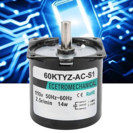 AC 110V 14W 25RPM 60KTYZ Senkron Motor Kalıcı Mıknatıslı - 5