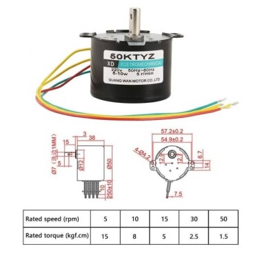 AC 110V 4W 15RPM 49KTYZ Senkron Motor Kalıcı Mıknatıslı - 3